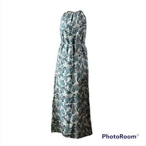 Loft Paisley Blue Cream Maxi Dress Size 2